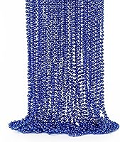 Vista 13 de 24 piezas de suministros para fiestas de cuentas de Nochevieja, collar de cuentas negras y doradas, collares de cuentas de Nochevieja de 33