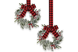 Red Berry Christmas Garland 9 Inches Mini Christmas Wreaths For Cabinets