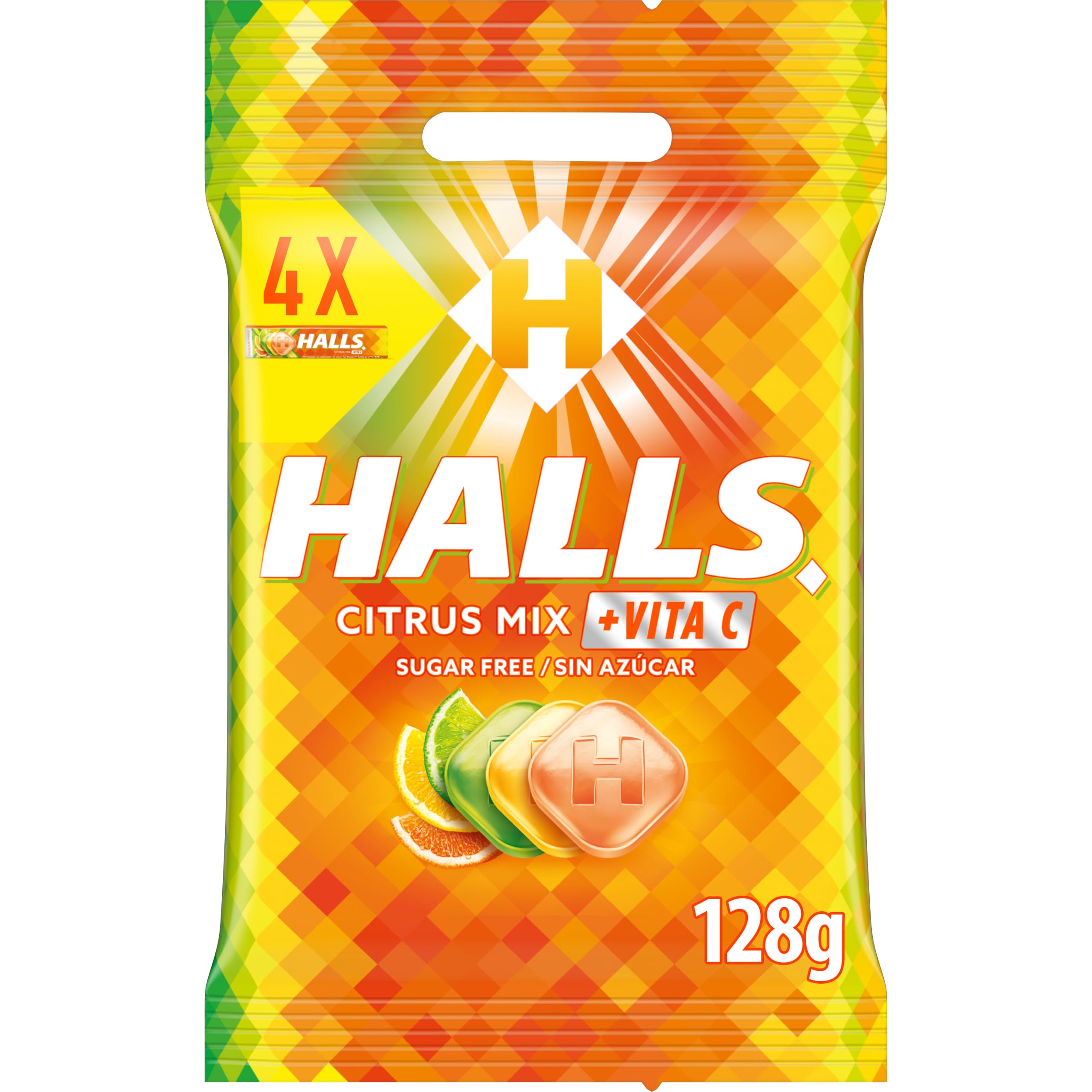 Halls Cítricos Mix Caramelos Duros 4 x 32g