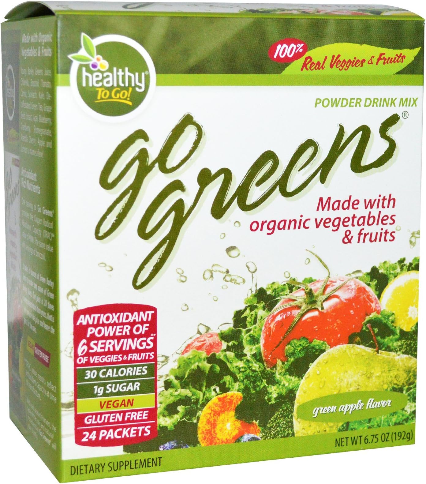 Healthy To Go! Go Greens Apple Melon 24 - Packets 6.75 oz (192 g)