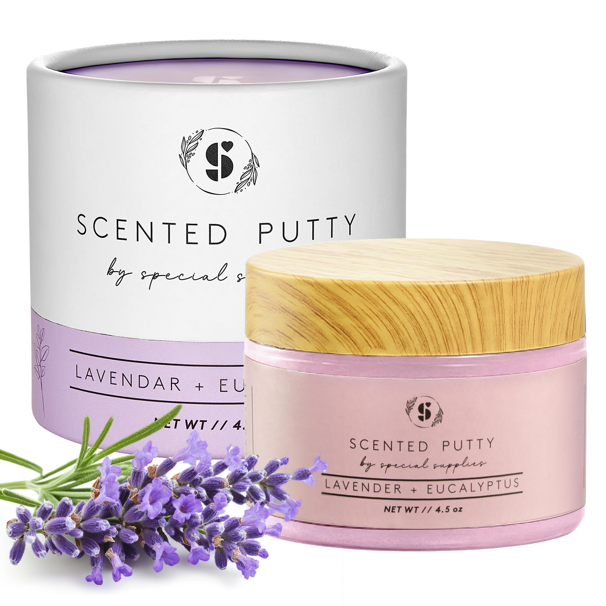Special Supplies Scented Therapy Putty Dough - Infused with Pure Essential Oils for Aromatherapy and Meditation- Relaxation Gifts for Women- Non-Stick (Lavender &amp; Eucalyptus (4.5 oz))