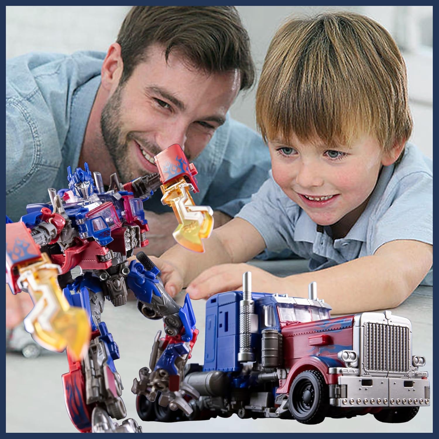 Transforming Toys Figures, Deformation Car Robot Toy with Extra Interchangeable Head & Weapons - Action Figure for Kids 7  , Birthday Toy