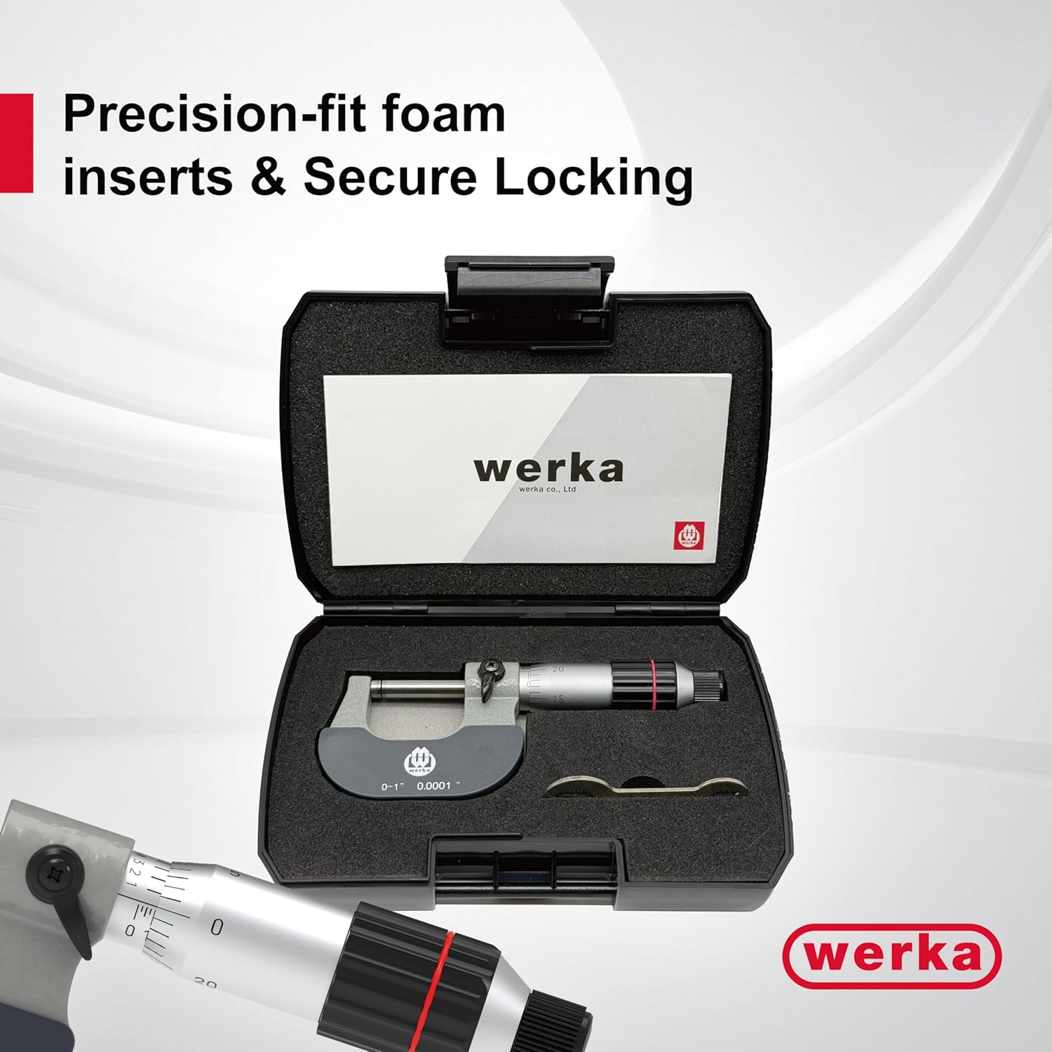 Professional Outside Micrometer, 0-1 Inch Range, 0.0001 Inch Graduation, Precision Measurement Tool