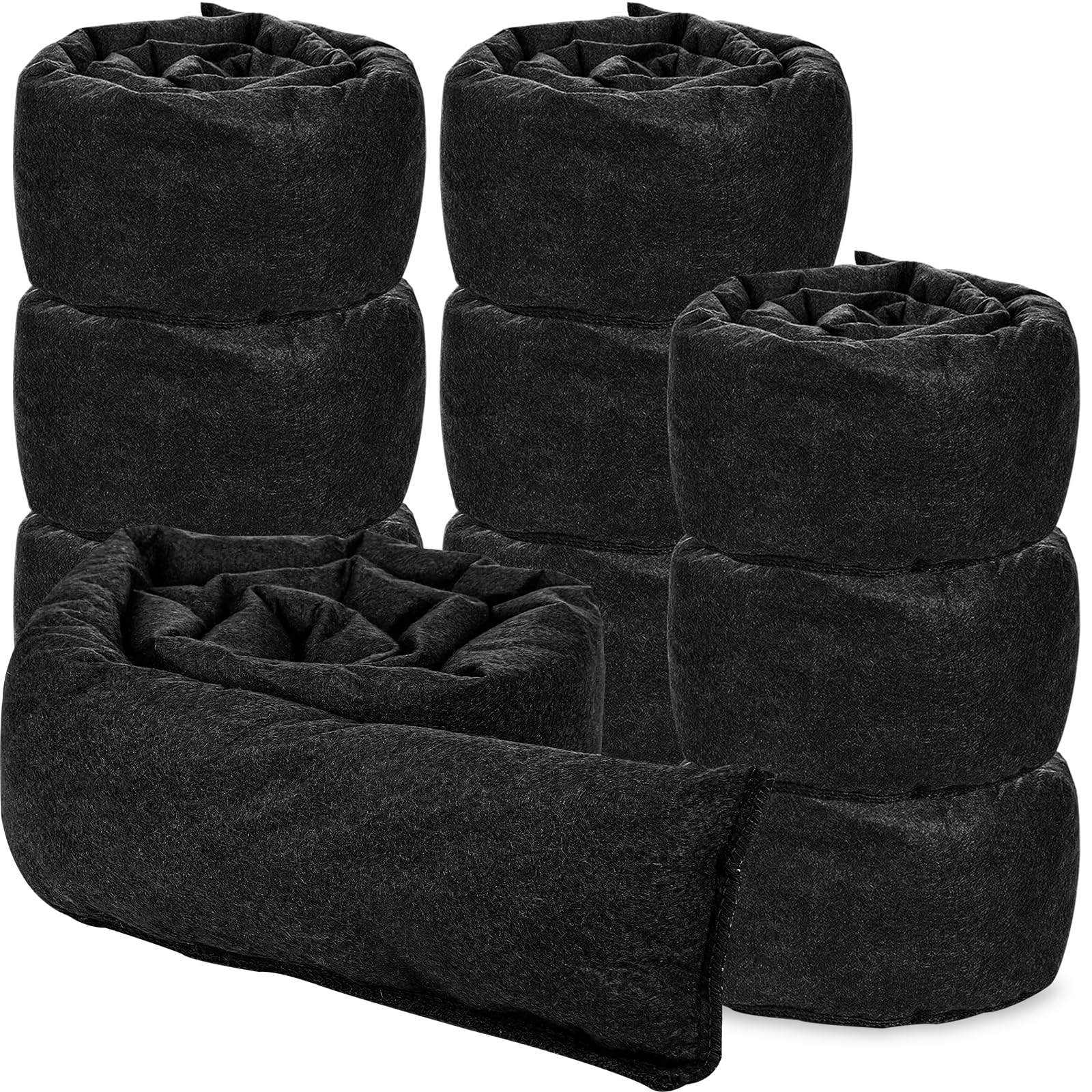 10 Stück Hochwasserschutz Barriere für Türen, 150 x 15 cm Wasserbarriere Selbstaufquellend, Sandlose Sandsäcke für Überschwemmungen, Saugstarke Wasserabsorber-Schlange für Garage, Keller & Haus