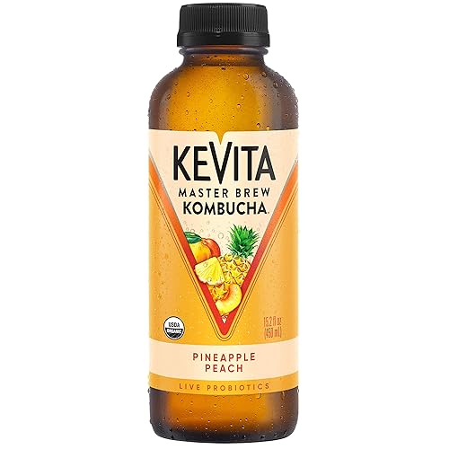 KeVita Master Brew Kombucha melocotón de piña con probióticos vivos 152 onzas