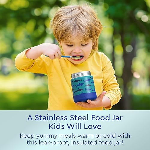 Miniatura 8 de Bentgo Tarro de comida de acero inoxidable para niños, contenedor de alimentos fríos o calientes de 11 onzas a prueba de fugas, doble aislamiento,