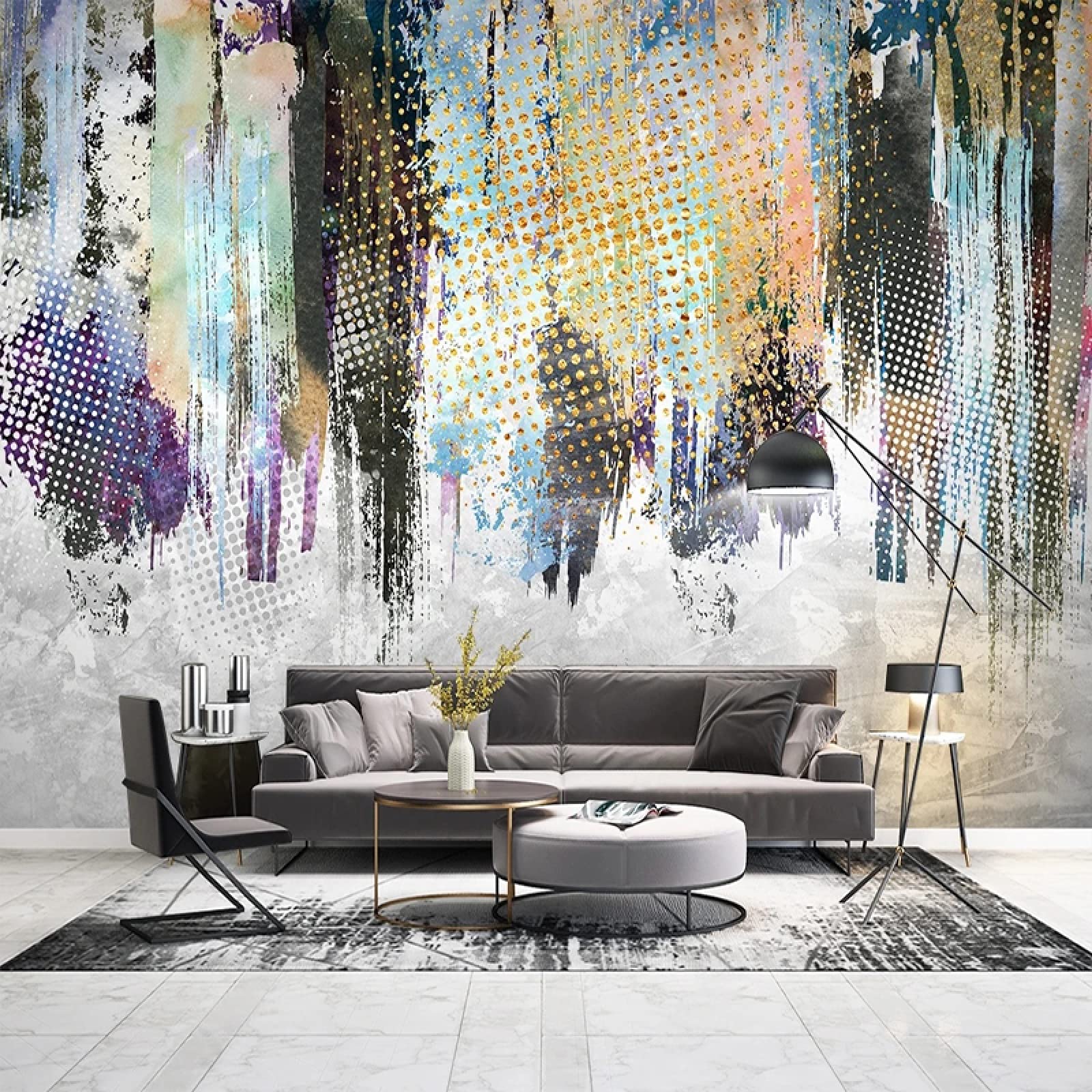 Papier peint moderne 3D art abstrait salon décoration murale personnalisée 400X280cm