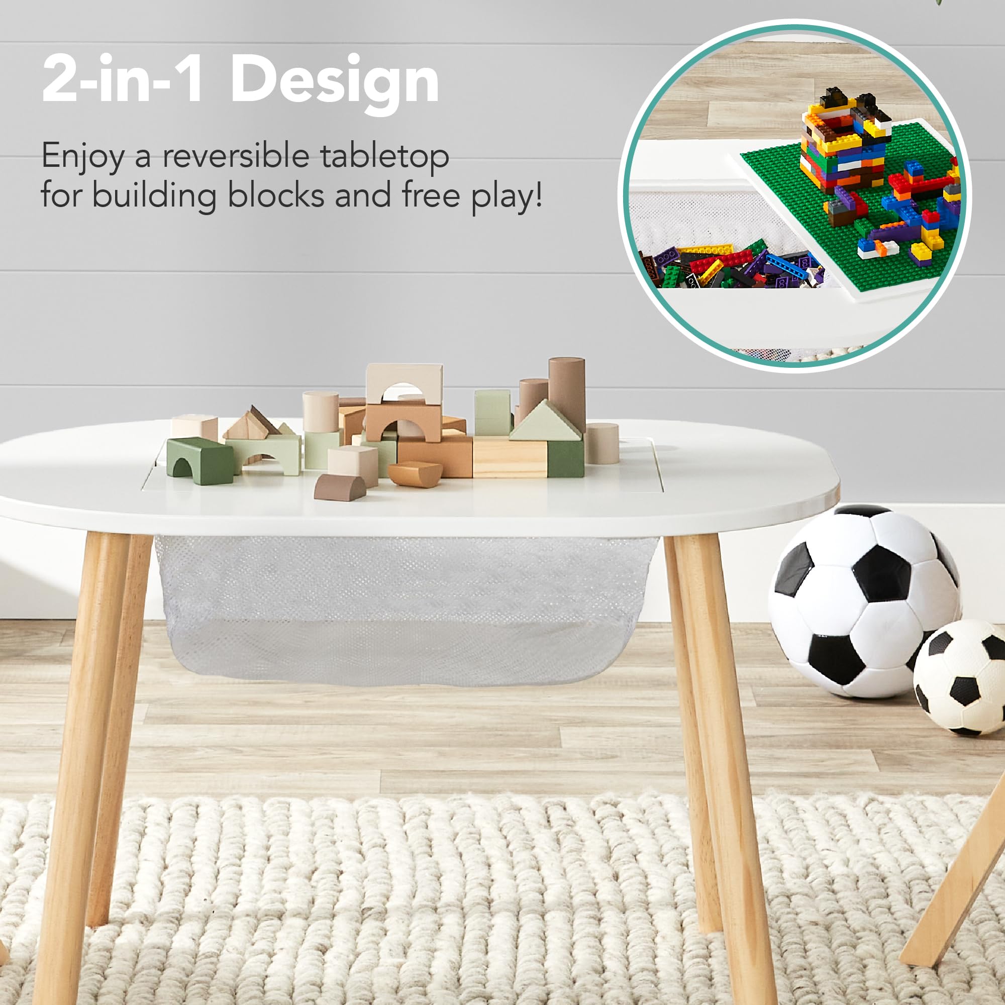Snapklik.com : Best Choice Products 2-in-1 Kids Wooden Building Block Table