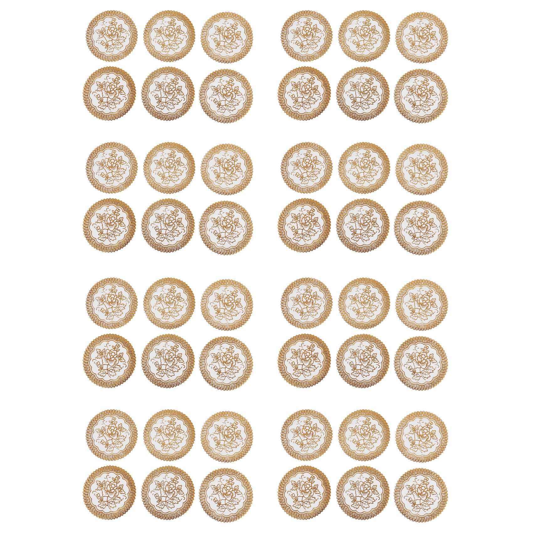 Vjsujehgy 48 Beautiful Gold Colored Dining Table Coasters with Flowers