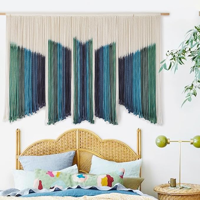 OWER Large Macrame Wall Hanging Dip-Dyed