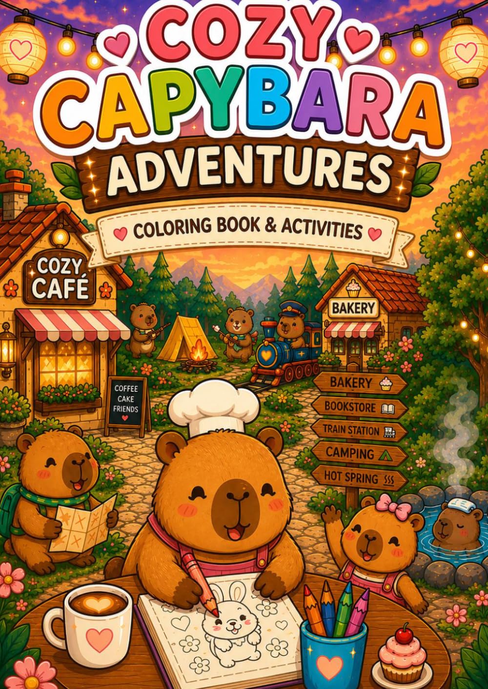 Cozy Capybara Adventures: A Cute & Magical Coloring Book for Kids (Cozy Coloring Book Collection)