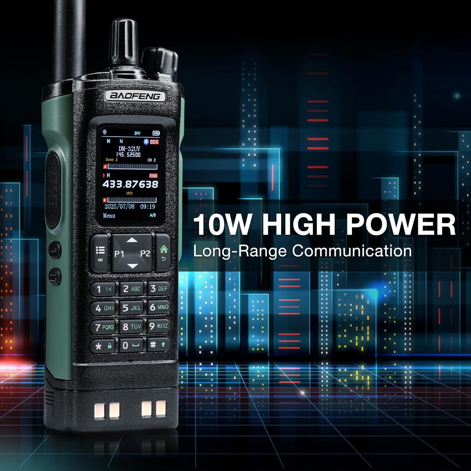 BAOFENG DM-32UV 10W DMR Radio with GPS & Digital APRS, Tier II Dual Band Ham Handheld Radio with UHF VHF Aviation FM Receiver, NOAA Alert, 4000 Channels, USB-C Rechargeable, Extra Case Holder 4 81vG5mV0QmL. AC SL1500