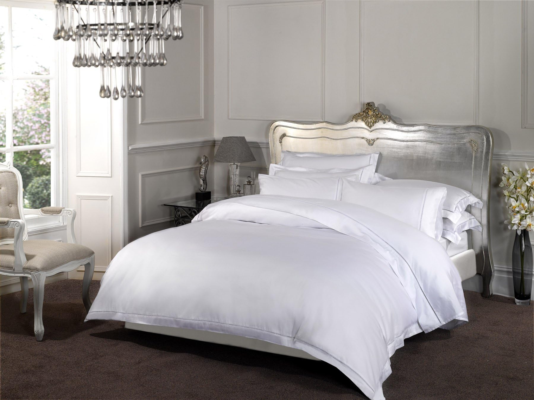 Emma Barclay1000 Thread Count Flat Sheet in White - Super King Bed
