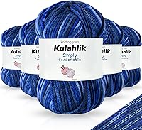 Vista 115 de 250g (5x50g) de hilo acrílico para crochet/tejido, hilo de gradiente de colores, 5 rollos de madejas, perfecto para cualquier proyecto de mini