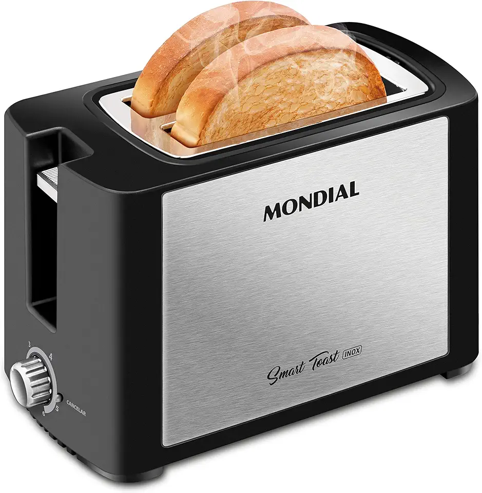 MONDIAL Tostador de Pães Smart Toast, Preto/Inox, 800W, 110V - T-13