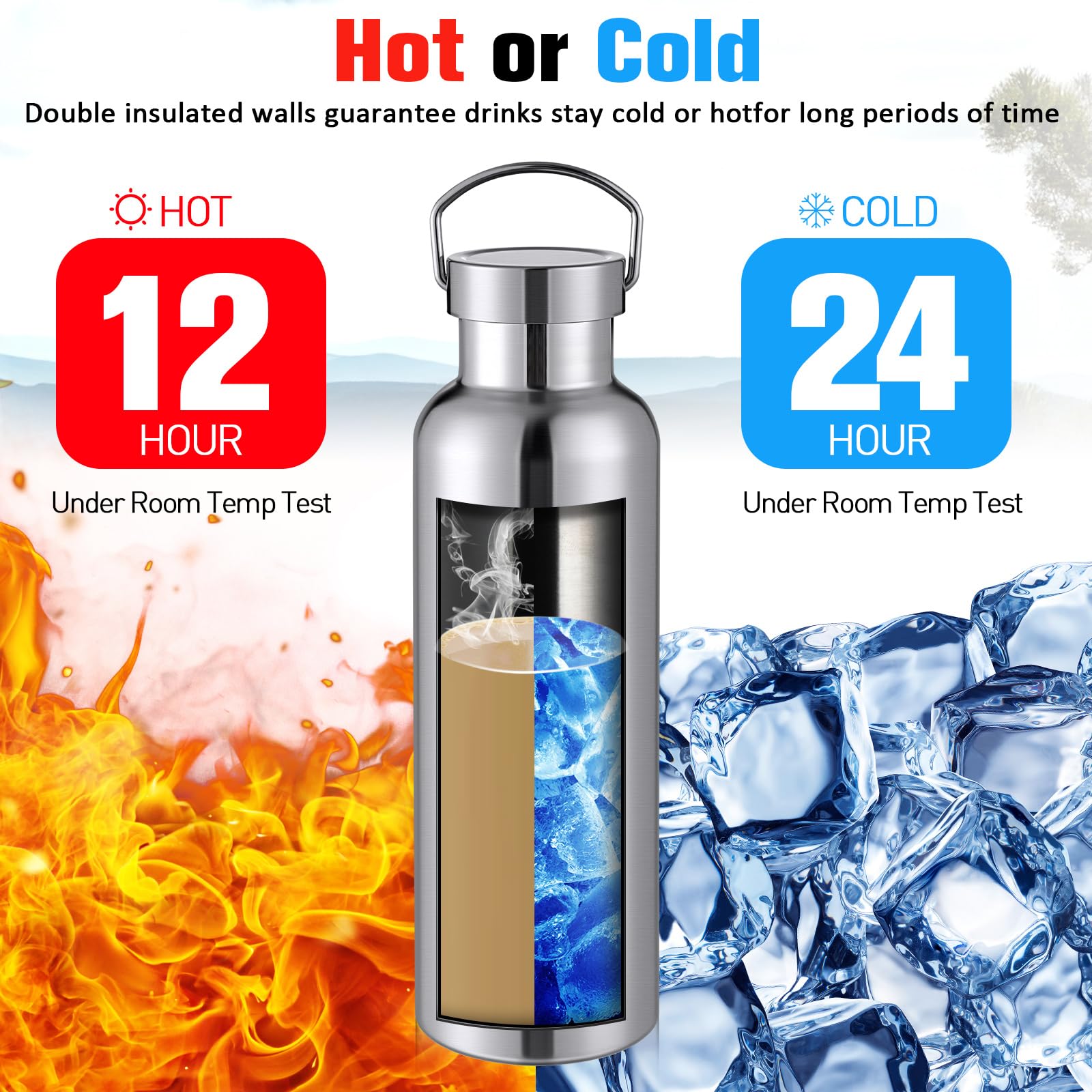 USMC Stainless Steel Water Bottle – 17oz Vacuum Insulated, Laser Engraved Marine Corps Design
