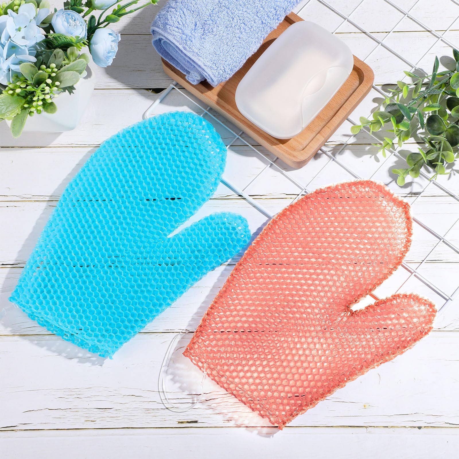 Karenhi Rękawica złuszczająca o strukturze plastra miodu, rękawica łazienkowa, do spa, peeling o strukturze plastra miodu, do prysznica ciała, peeling o strukturze plastra miodu, gąbka, pod prysznic,