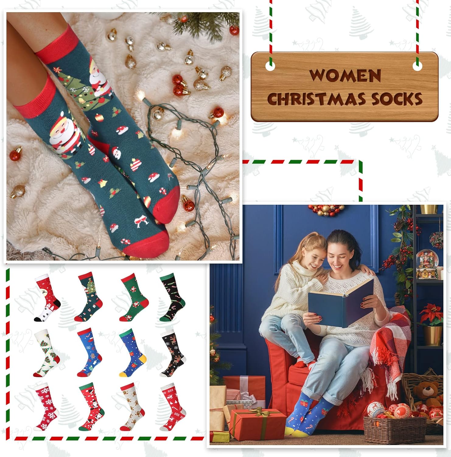 60 Pairs Christmas Socks in Bulk for Women Men, Cotton Colorful Christmas Crew Socks Novelty Funny Fancy Xmas Socks Pack - Image 6
