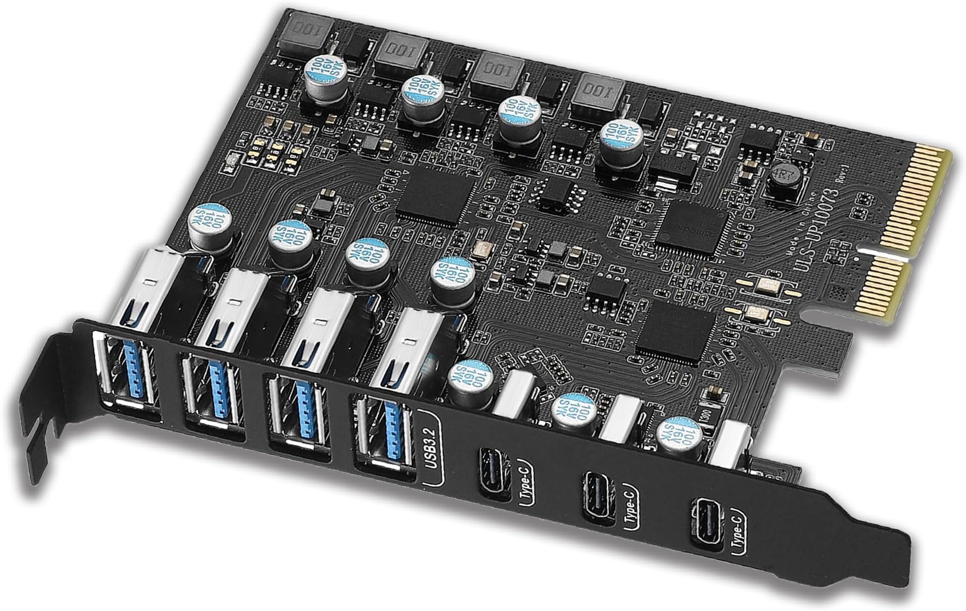 PCIE to USB 3.0 Expansion Card 4 Ports (2 x Type C, 2 x Type A), PCI Express USB C Port Cards for Desktop PC Support Windows