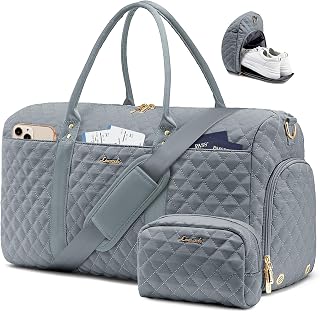 LOVEVOOK Travel Duffle Bag,Weekender Bags for Women Overnight Bag with Shoe Compartment, Carry on with Toiletry Bag,Duffel Bag with Wet Pocket,Hospital Bags for Labor and Delivery
