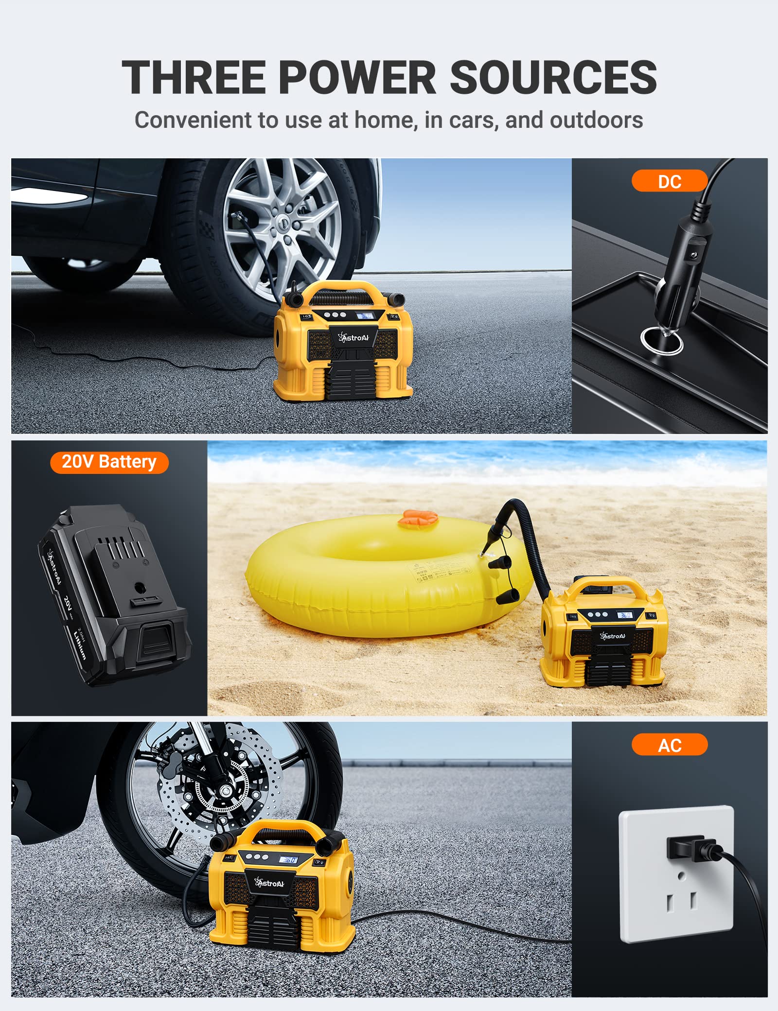 AstroAI Tire Inflator Air Compressor Portable Cordless