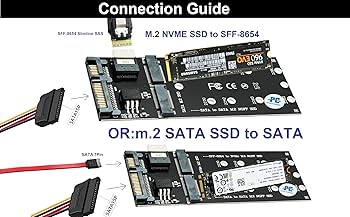 Amazon.com: Sintech Combo M.2 NVMe SSD to SFF-8654 Slimline SAS
