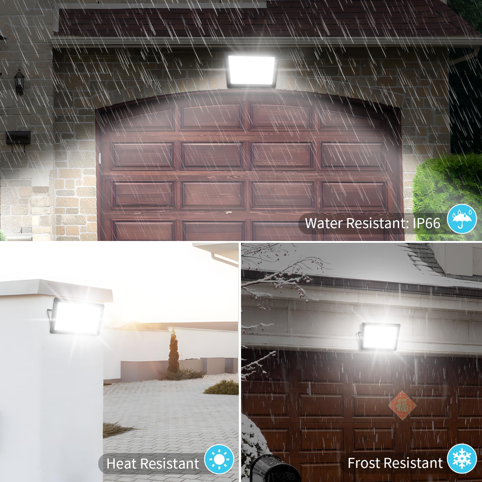 Zewnętrzny reflektor LED 500W: 50000LM 6000K IP66 Reflektory zewnętrzne | Zewnętrzne oświetlenie punktowe do ogrodów, tarasów, garaży, oszczędność energii