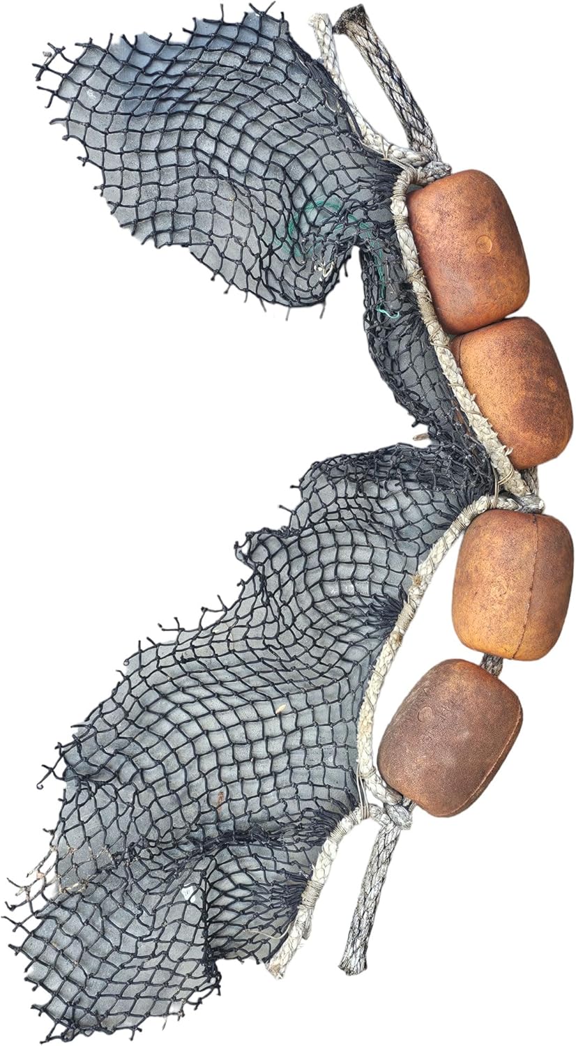 Large Authentic 4 Used Fishing Floats on a Rope Vintage Decor