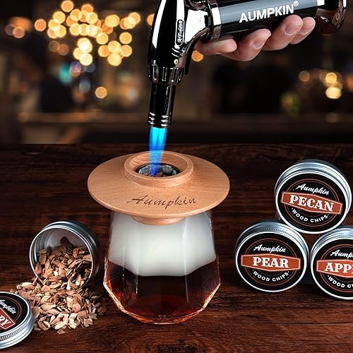 Miniatura 2 de Kit de ahumador de whisky con antorcha, virutas de madera de 6 sabores, kit de infusor de ahumador de cóctel de bourbon, kit de ahumador de bebidas