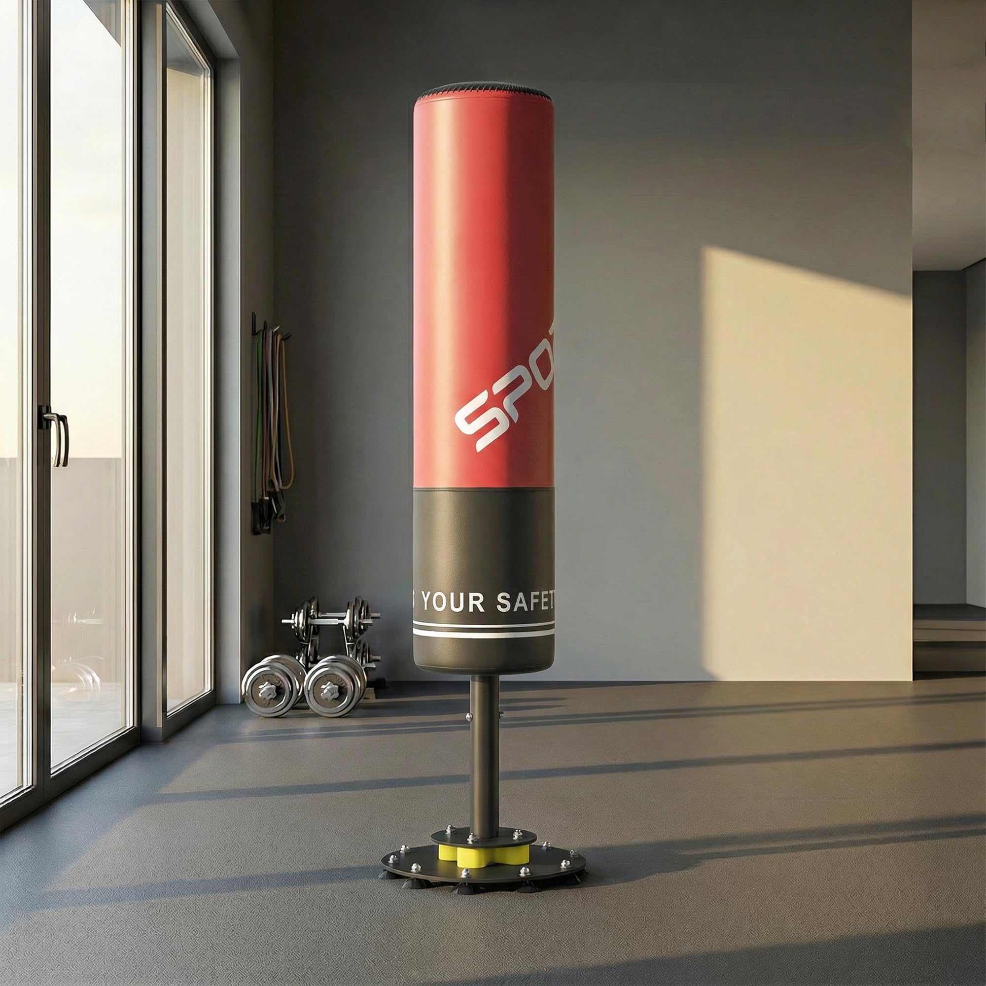 SPORTNOW Saco de boxeo de pie de 135 cm con 10 ventosas y amortiguadores, saco de kickboxing para adultos, jóvenes, fitness, entrenamiento de boxeo, entrenamiento de artes marciales mixtas