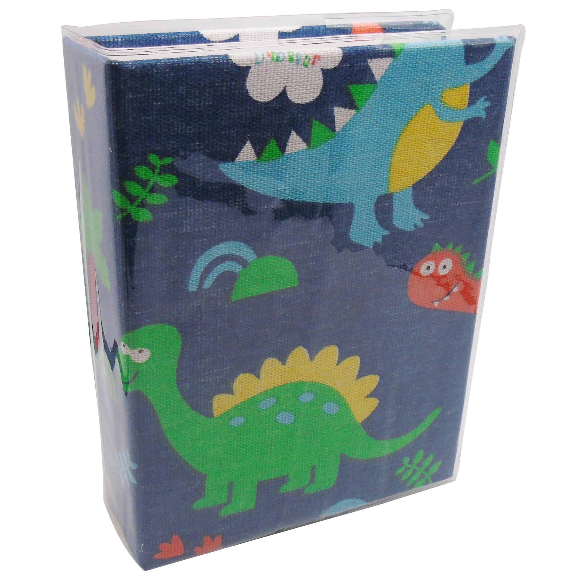 Petit album photo pour enfants, 100 pochettes, bibliothèque 10 x 15, album photo pour bébé, livre photo avec couverture en lin à glisser pour la famille (Dinosaure)