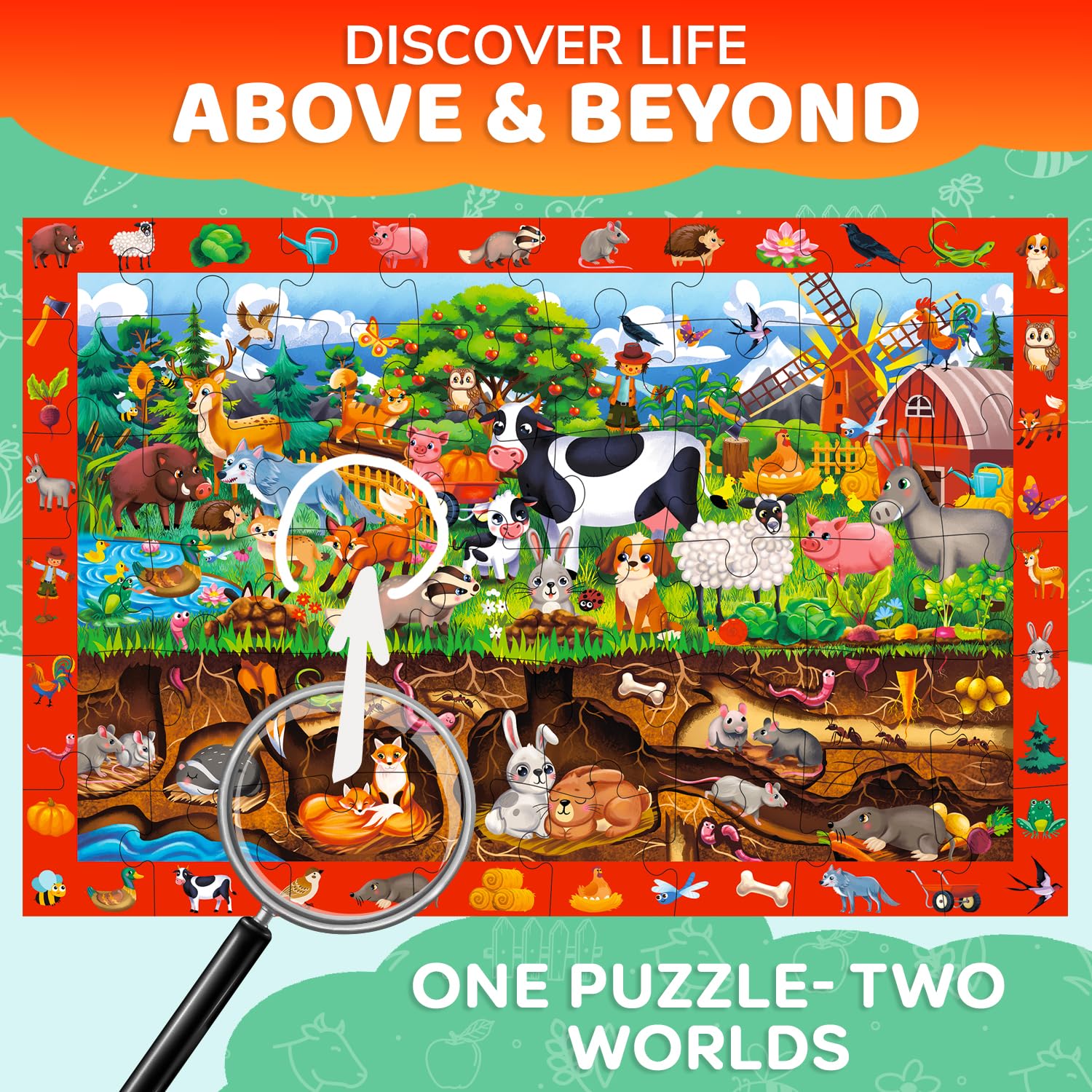 QUOKKA Floor Puzzles For 3 4 Year Olds, 60x90 cm 48 pc Giant Search and Find Jigsaws For Children Age 4 5 - Image 3