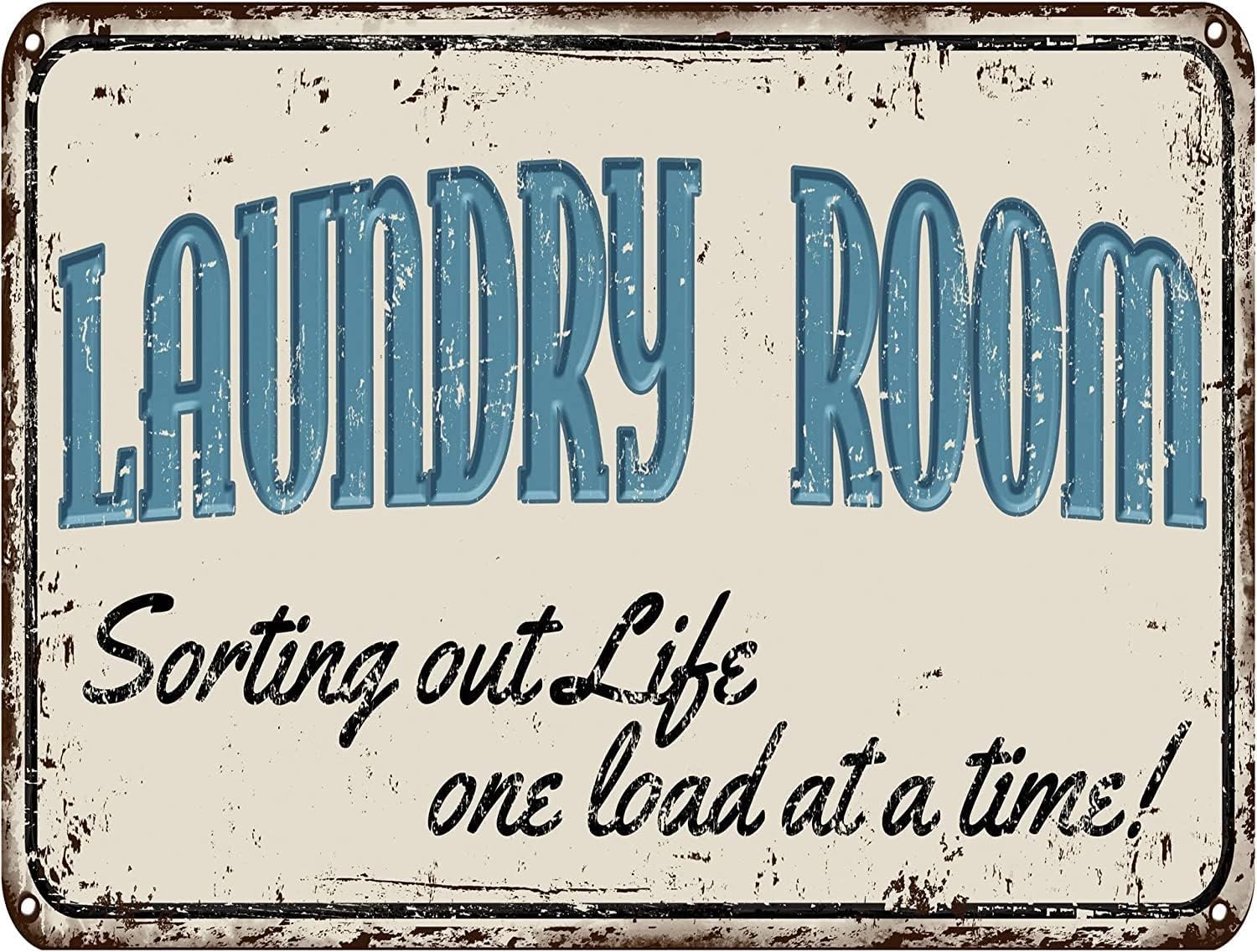 Kwqdozf Tin Sign-9 8X12 Inch Laundry Room Vintage Metal Aluminum Tin Sign Door Signs 8X12 Inch