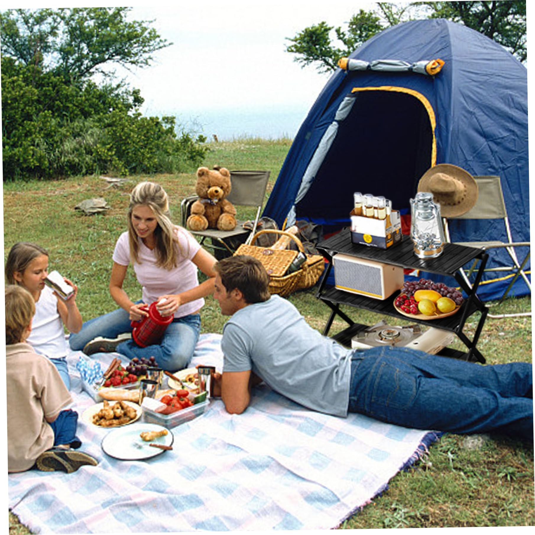 Rejilla de enfriamiento plegable, rejilla de enfriamiento de alambre plegable de 3 niveles para hornear, estante de picnic portátil para acampar para galletas, pasteles, asar, asar a la parrilla 18.1