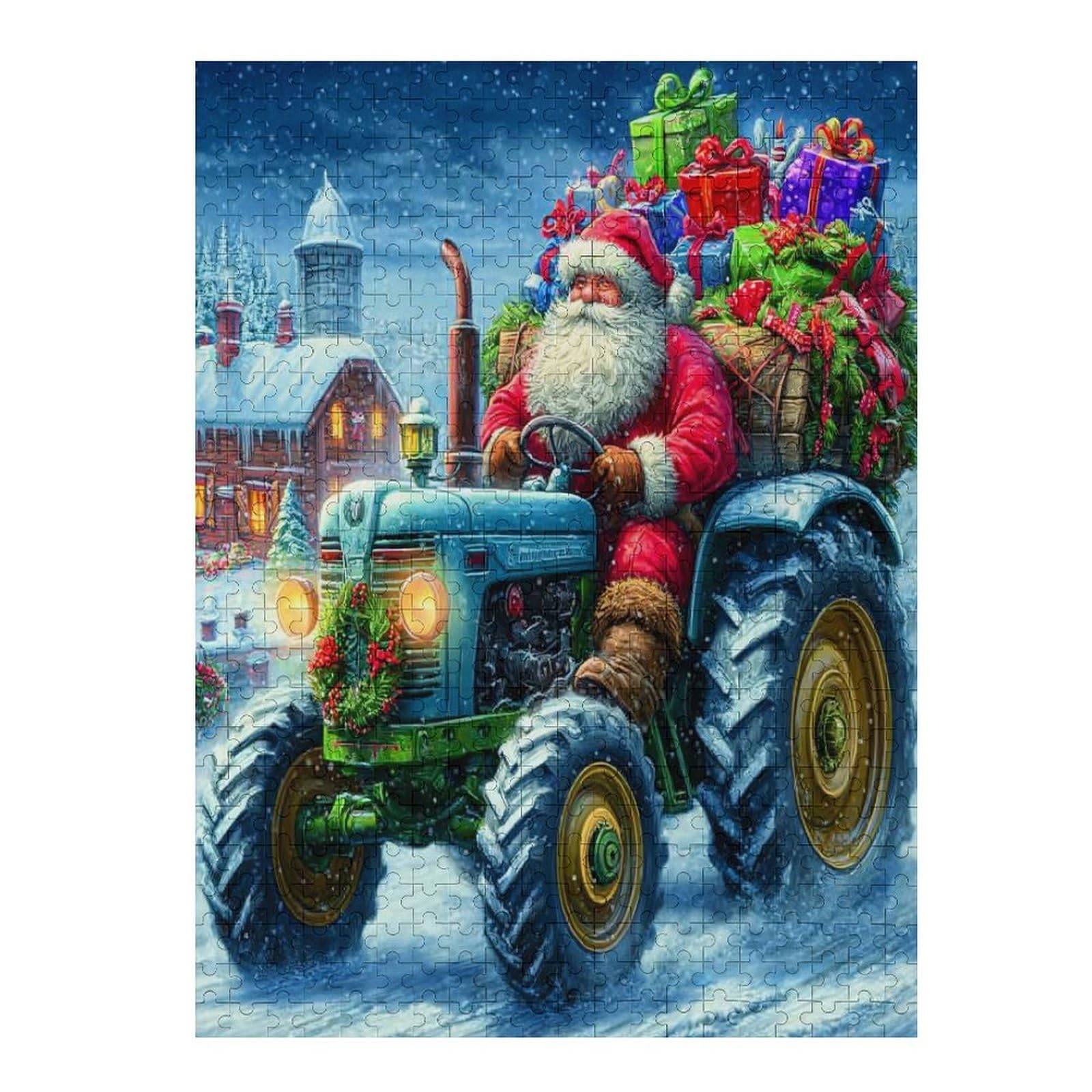 Agriculture Vintage Tractor 500 Pieces Premium Jigsaw Puzzle Rural Life Adult Jigsaws Educational Challenge Mental Exercise Winter Gift Precision Cut Board 500 PCS