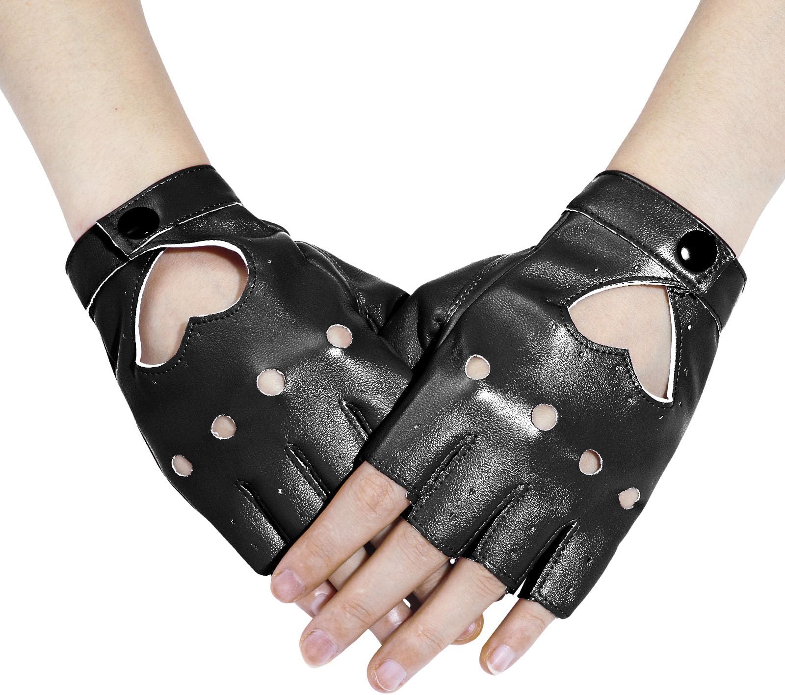gootrades Punk Fingerless Dance Glove For Women, Jazz Style Glove, PU Leather