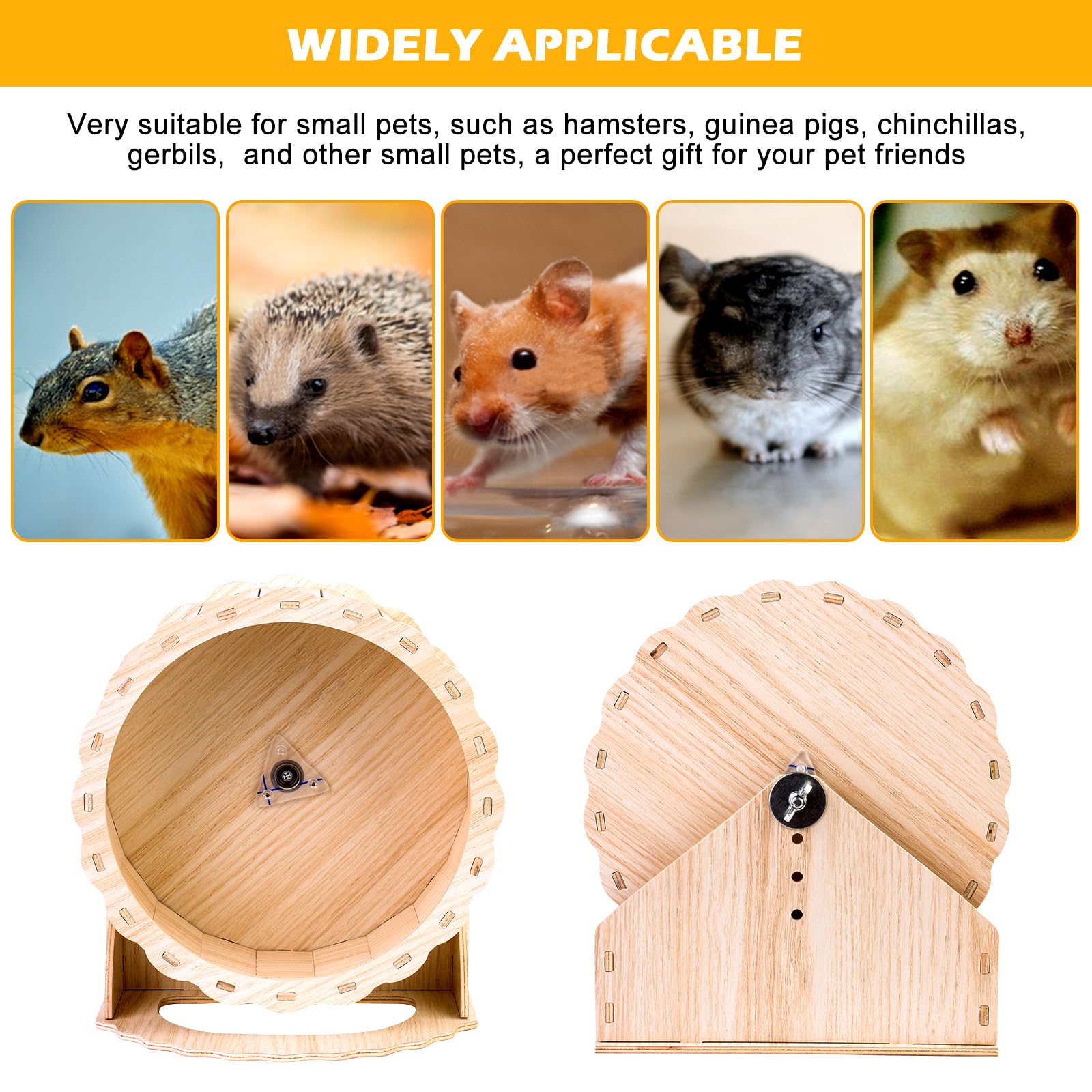Hamsterrad 26cm Leise Laufrad Hamster Spielzeug Holz Hamsterlaufrad Aus Holz Laufscheibe Holzlaufrad Hamster Wheel Für Hamster, Rennmäuse, Mäuse, Chinchillas, Oder Andere Kleintiere