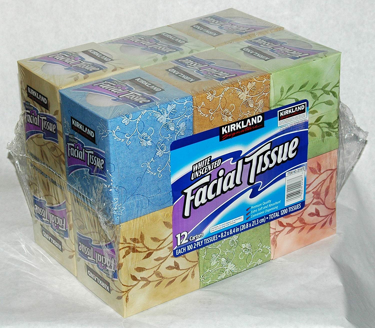 Buy Kirkland Signature White Unscented Facial Tissue 12Pack Online
