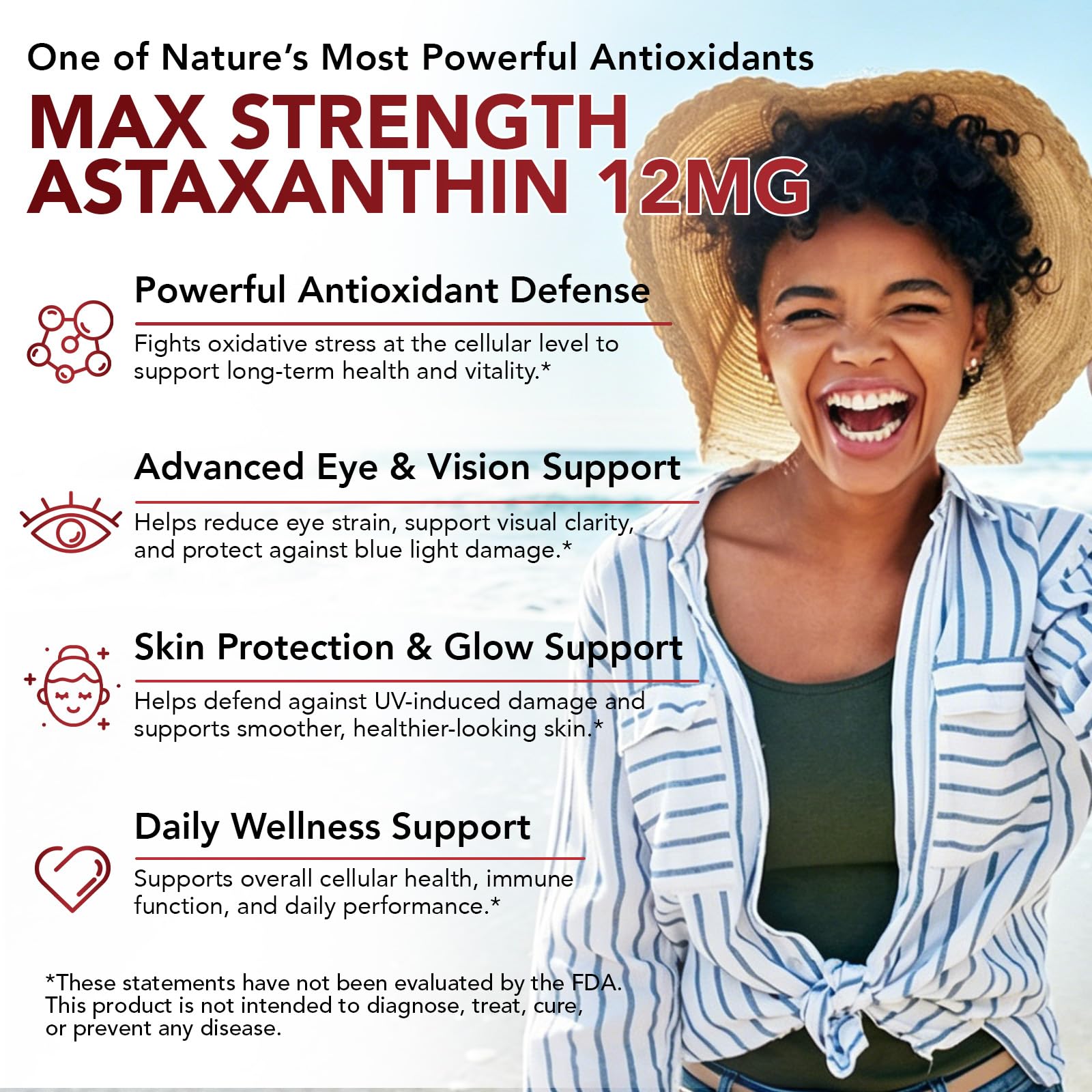 Astaxanthin 12mg & Lutein 40mg with Zeaxanthin Supplements, Fresh Microalgae Source, Supports Eye, Skin, Antioxidant, Joint, Circulatory Health, Gluten Free, 4 Month Supply | 120 Softgels — Amazon image 2