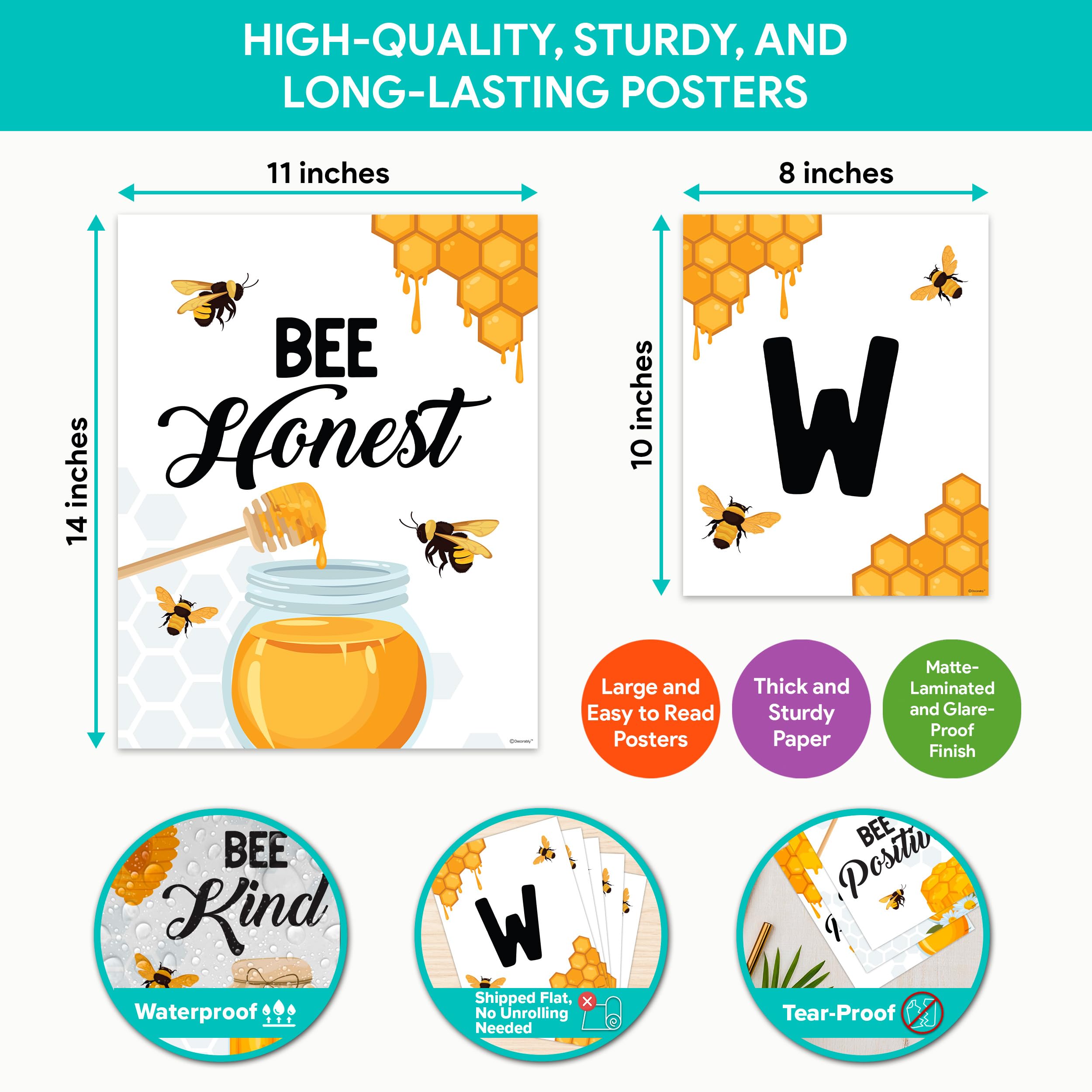 Snapklik.com : Decorably 15 Welcome Bee Posters For Classroom, Matte ...