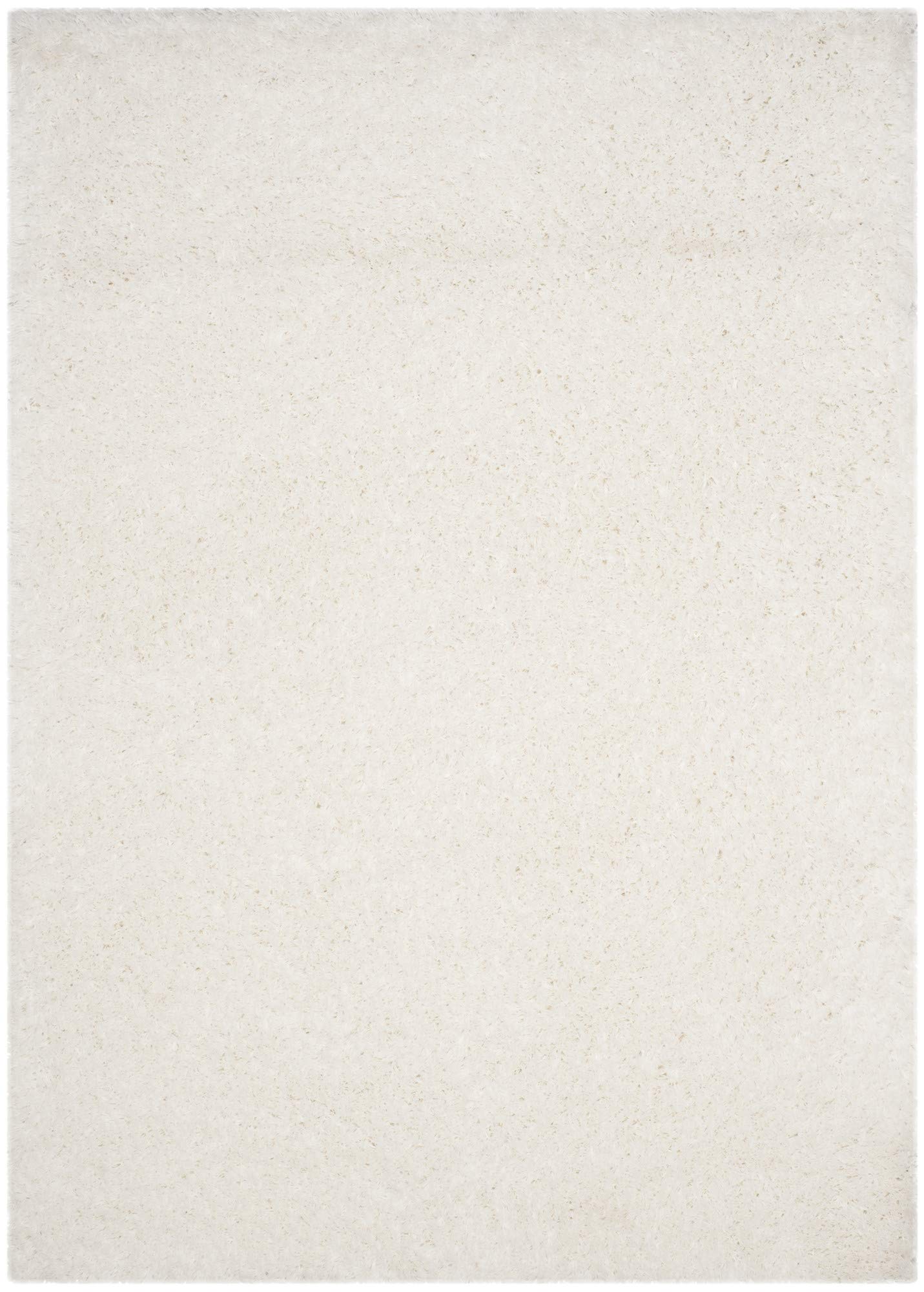 SAFAVIEH Polar Shag Collection Area Rug - 5'1" x 7'6", White, Solid Glam Design, Non-Shedding & Easy Care, 3-inch Thick Ideal for High Traffic Areas in Living Room, Bedroom (PSG800B)