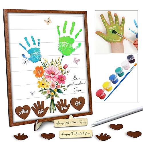 12" DIY Handprint Kit with Non-Toxic Paints, Mothers Day Father's