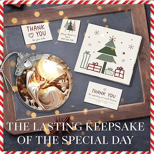 Miniatura 4 de Adorno de Navidad, Diseño de Natividad Blanco, Adorno Religioso de Navidad, Adorno Colgante, Acrílico, 2023, 4 pulgadas, para Fiesta Navideña