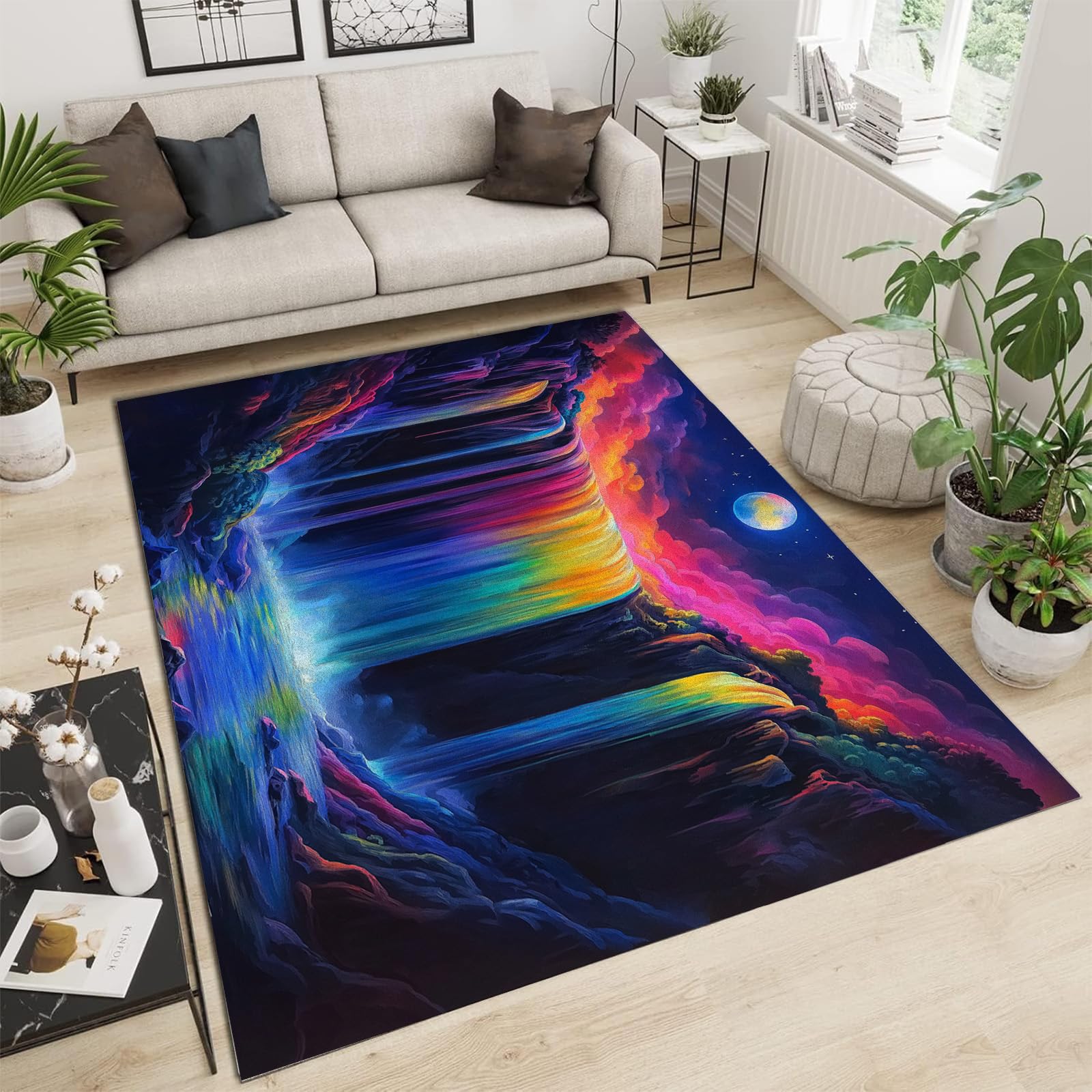 Tapis poil court et doux lavable fini les glissades avec son fond antidérapant