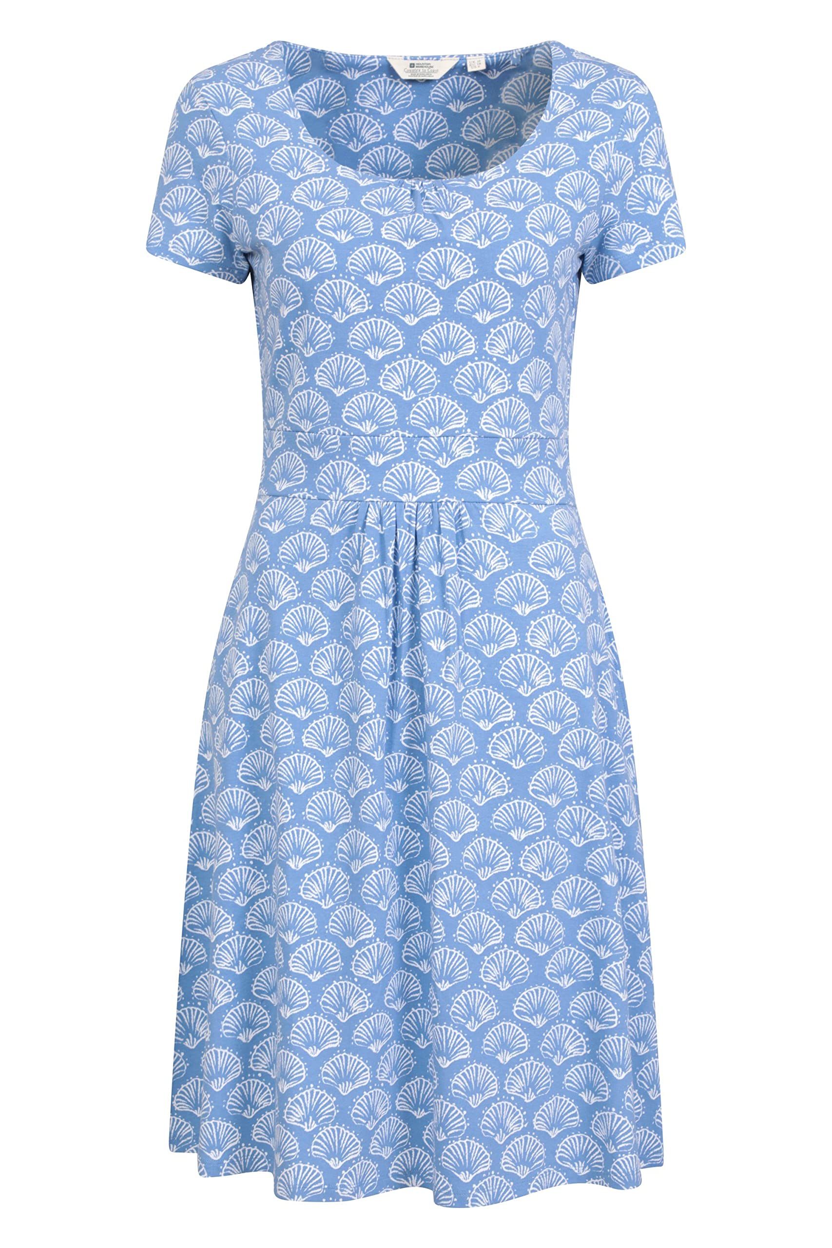 Mountain Warehouse Women's Light Blue Orchid Patterned Uv Dress - Upf40 Beach Dress, Lightweight Dress, Pockets, Durable Day Dress - For Spring Summer, Travelling, Poolside Size 18