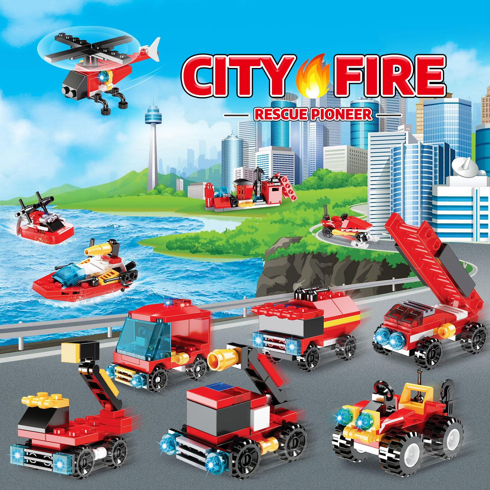 Advent Calendars Advent calendars for kids 24pcs Engineering and Fire Truck Building Blocks Toys for Boys Advent Calendar 24 Days Gifts for Kids Boys Girls Christmas Countdown Calendar - Image 3