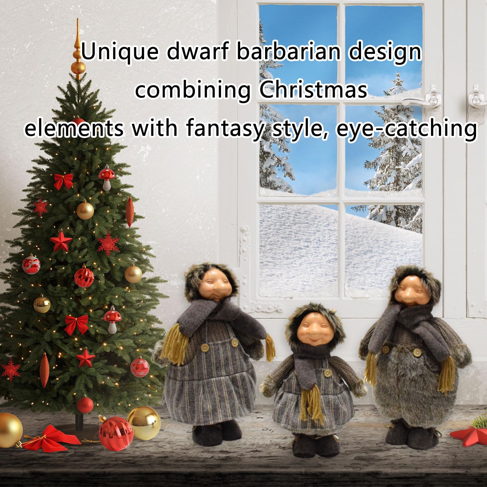 Aufwendige Weihnachtswichtel Ornament Fantasy Savages Zwerge Figur Ornament für saisonale Ausstellung Dekoration Weihnachten Fantasie