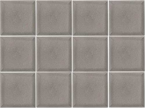 Questech Décor - Azulejo cuadrado clásico de 4 x 4 pulgadas, azulejos decorativos para pared interior, remodelación de ducha de baño, decoración