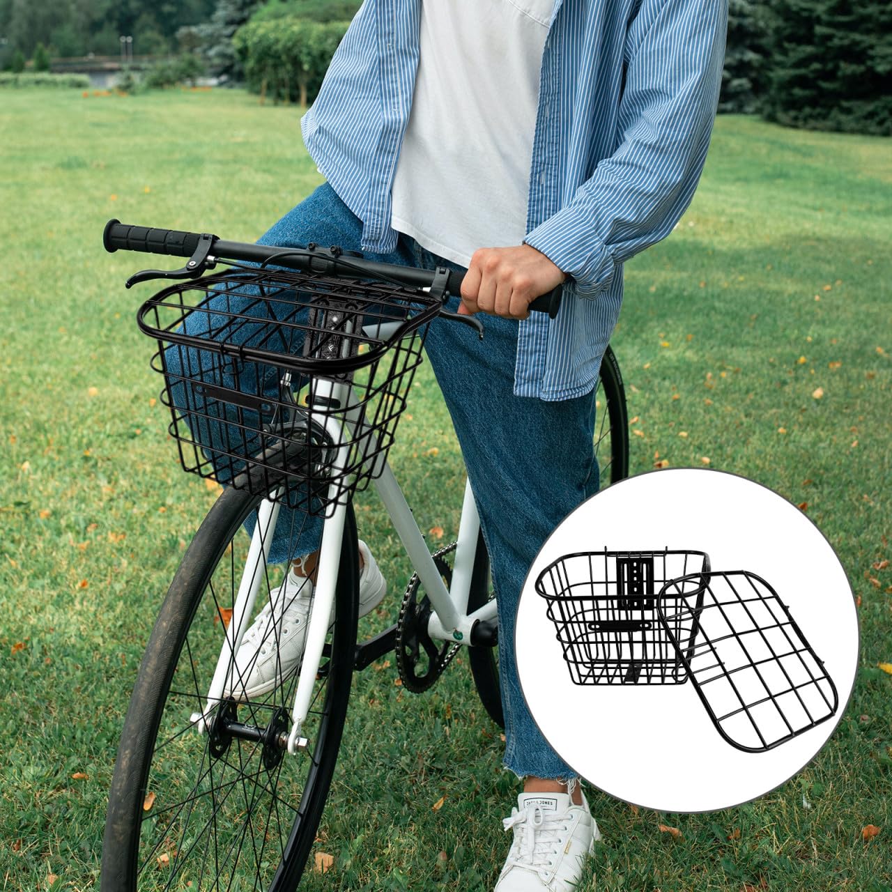 UPKOCH Cestino Anteriore per Bicicletta in Inossidabile Contenitore Spazio Resistente e Facile da Installare per Quotidiano