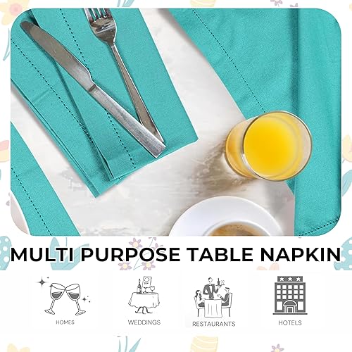 Miniatura 274 de Servilletas de lino y algodón de 18 x 18 pulgadas natural con vainica, servilletas de boda, servilletas de cóctel, servilletas de tela, servilletas